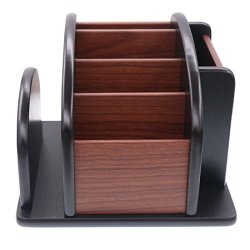 Deals On Coideal Rotating Office Wooden Desk Organizer Large Wood