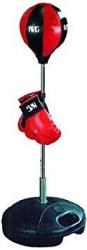 Nsg Jr Training Boxing Set - Includes Bounce Back Punching Ball & Kids Boxing Gloves Red black