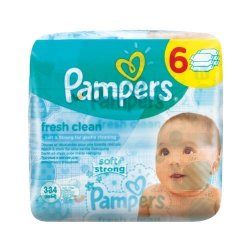 Pampers Baby Wipes Fresh 6 Packs X 64 Wipes