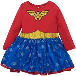 Wonder Woman Girls' Costume Tutu Dress With Long Sleeves 12 Months Red
