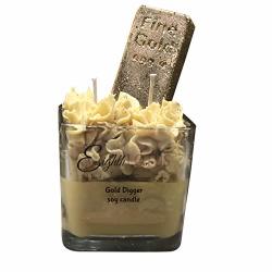 Luxury Scented "gold Digger" 100% Soy Wax Candle Highly Scented 16 Oz Home Decor