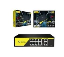 Andowl Q-JH08 Poe Network Switch 10 Ports 1000M 10 Port Smart Switch Poe Network Cable Powered