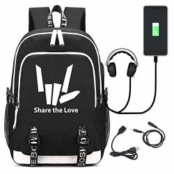 Chad Wild Clay Printed Backpack Travel Laptop Bag Share The Love With USB Charging Port