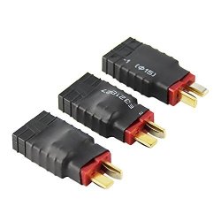 Oliyin 3PCS Male Deans To Female Trx Traxxas Connector Wireless Adapter For Rc Charger Slash E Revo Pack Of 3