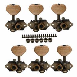 Yibuy 6x Vintage Acoustic Guitar String Tuning Pegs Guitar Tuners 3R3L Bronze 