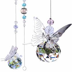 H&d Hyaline & Dora 30MM Handmade Butterfly Crystal Ball Prism Rainbow Maker Hanging Suncatcher Home Decoration