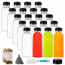 Norcalway 2 Oz Small Plastic Bottles with Black Caps for Liquids - 8 Pack