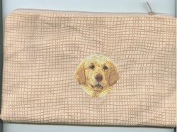 Large Lstone Checkedn Pencil Bag Golden Retiever Dog