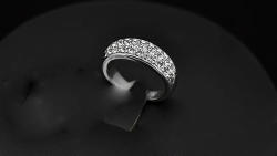 Stunning 18k White Gold Plated Wedding Eternity Ring Sizes 5.5 6 6.5 Or 7