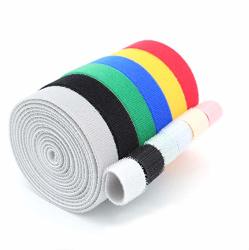 Tueascallk 6 Rolls 49'X 0.8" W Reusable Velcro Cable Tie Wire Organizer For Wire And Cable Management And Magic Buckle Replacement 6 Color Sorts 8.2' ROLL