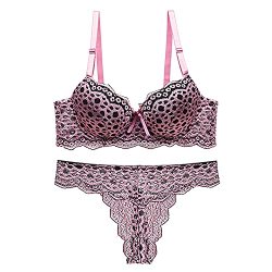 ADOME Women's Lace Lingerie Bra and Panty Set Strappy Babydoll