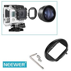 Neewer Black Anodized Aluminium 58MM Filter Adapter Ring For Gopro Hero 3 Hexagonal Screwdriver And Mounting Screws Included