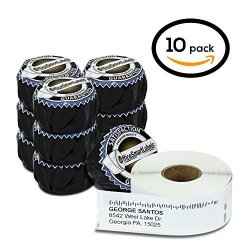 Dymo Compatible 30320 Labelwriter Self-adhesive White Address Labels 1-1 8" X 3-1 2" 10 Rolls 260 Labels Per Roll