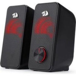 Redragon 2.0 Satellite Speakers Stentor 2X3W Red LED 3.5MM - Black