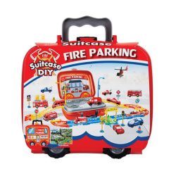 Fire Parking Set - Childrens Car Toy - Assorted Colours - Diy - 3 Pack