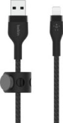 Belkin Boostcharge Pro Flex Usb-a Braided Silicone 3M Cable With Lightning Connector Black - 30 Times More Durable