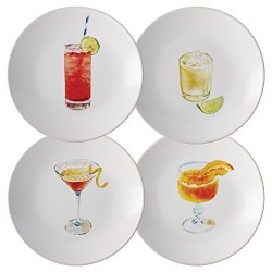 Rachael Ray Dinnerware Cocktails Salad Plate Set 4 Piece Assorted