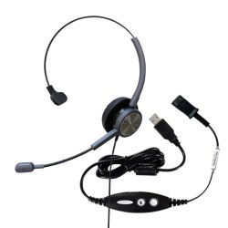 Calltel HW528N Mono-ear Headset - Noise-cancelling MIC - USB Quick Disconnect Cable