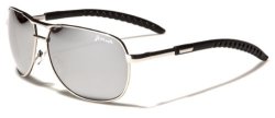 Aviator Sunglasses AV35 Flash Lens Adjustable Arms Silver & Smoke