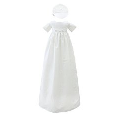 Glamulice Baby Boy Baptism Christening Gown Clothes Long Christening Baptism Dress For Boys 2PCS