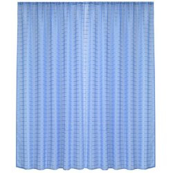 Matoc Readymade Curtain -grid Voile -blue -taped -230CM W X 250CM H