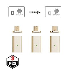 Netdot 2 Pack 5TH Generation Micro USB To Magnetic Micro USB Adapter For Android Devie Micro USB ADAPTER 3 Pack Gold