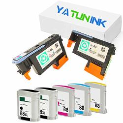 Yatunink Remanufactured Ink Cartridge Replacement For Hp 88XL Ink Cartridge And 88 Printhead C9381A C9382A For Officejet L7750 L7780 L7500 L7650 L7680 Printer 5 Pack