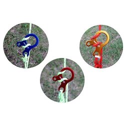 1PC 3 Holes Hook Carabiner Keychain Camping Hiking Multifunction Stainless Steel Random Color