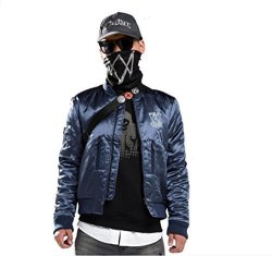Elegant Mens Casual Watch Dog 2 Marcus Holloway Premium Quilted Lightweight Zip Up Jacket Cosplay Costume Tag L-chest 44.9" height 5'5"-5'7"