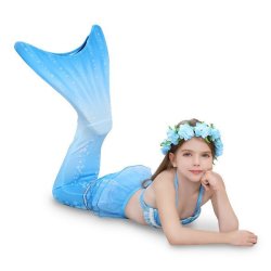 3 Piece Kids Blue Princess Mermaid Bikini GB38 - 150