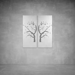 Mirror Tree Wall Art - 1400 X 1400 X 20 Matt Black Indoor With Leds