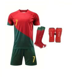 Boys Soccer Jersey Set - Red green - 4 Piece