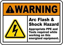 Safety Alert Sticker Decals Safety Sign Vinly Decal Warning Arc Flash & Shock Hazard Label Danger Notice Warning Safe Sticker Lables For Indoor &