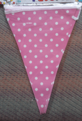 Pink Polka Dot Triangle flag Banner