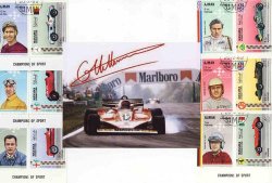 Gilles Villeneuve-autographed Photograph P print Racing Car Drivers Complete Used Set +plus+