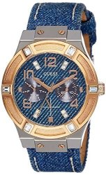 Guess Women's W0289L1 Iconic Blue Denim Multi-function Watch