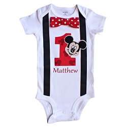 Baby Boys 1ST Birthday Outfit Mickey Mouse Bodysuit Personalized Prices |  Shop Deals Online | PriceCheck