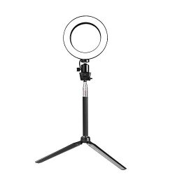 Orrimo 6" LED Selfie Ring Light For Live Stream makeup youtube Video Dimmable Beauty Ringlight With Tripod Stand & Cell Phone Holder For Iphone Android Phone