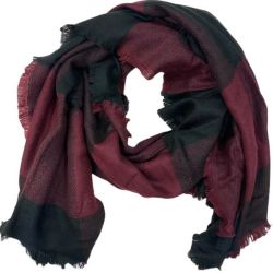 - ASCTARTIN-HH8U Ladies Checked Burgundy black Shawl scarf