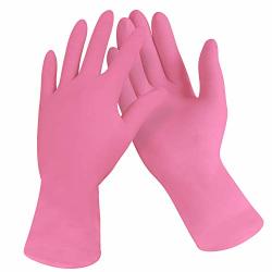 12 Pairs Dishwashing Gloves - 11.6 Inches Extra Large Rubber Gloves Pink Flock Lined Heavy Duty Kitchen Gloves Long Dish Glove For Household Cleaning
