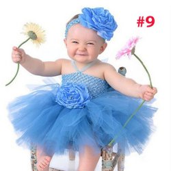 Keenomommy Girls Fancy Princess Double Layers Tutu Dress With Flower And Headbands - Color 9
