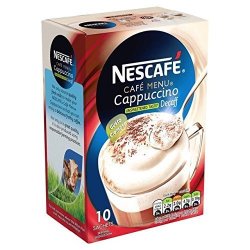 NESCAFE Unsweetened Decaffeinated Cappuccino - 10 X 15G