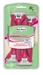 Max-shave Lady 3BLADE Disposable Razor 4 Piece