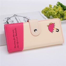 Women Umbrella Printed Long Wallet Candy Color Hasp Purse Card Holder Coin Bags