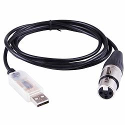 USB To DMX512 3PIN Xlr Interface Adapter Freestyler Software Computer PC Stage Lighting Controller Dimmer Dmxcontrol RS485 Serial Converter Cable Support WIN7 8 10 MAC LINUX VISTA LENGTH:3.28FT