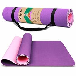 Dralegend Yoga Mat Exercise Fitness Mat - High Density Non-slip Workout Mat For Yoga Pilates & Exercises Anti - Tear Sweat - Proof Classic 1 4 Inch