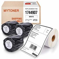 Mytoner 4 Rolls Compatible With Dymo 1744907 Labels 4 X 6 Inch 104MM X 159MM For 4XL Internet Postage Extra-large 4X6 Inches Package & Shipping