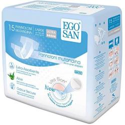 Ultra Egosan Incontinence Adult Diaper Brief Maximum Absorbency And Adjustable Tabs For Men And Women Large 15CT
