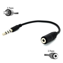 2.5MM Female To 3.5MM Male Headset Adapter Headphone Jack Converter Supports Hands-free Microphone For Straight Talk Samsung Galaxy S6 S906C - Straight Talk Samsung