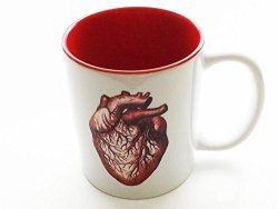 Red Anatomical Heart Mug 11 Oz. Human Anatomy Cardiologist Medical Office Graduation Gift